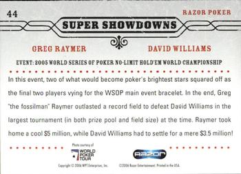 2006 Razor Poker #44 Greg Raymer / David Williams Back